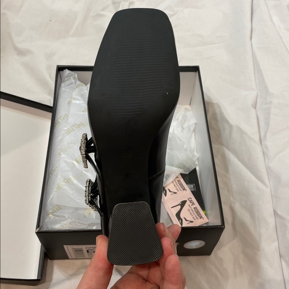 •CAPE ROBBIN• “Selina” Double Strap Mary Jane Heels - Black // NIB - Picture 13 of 16